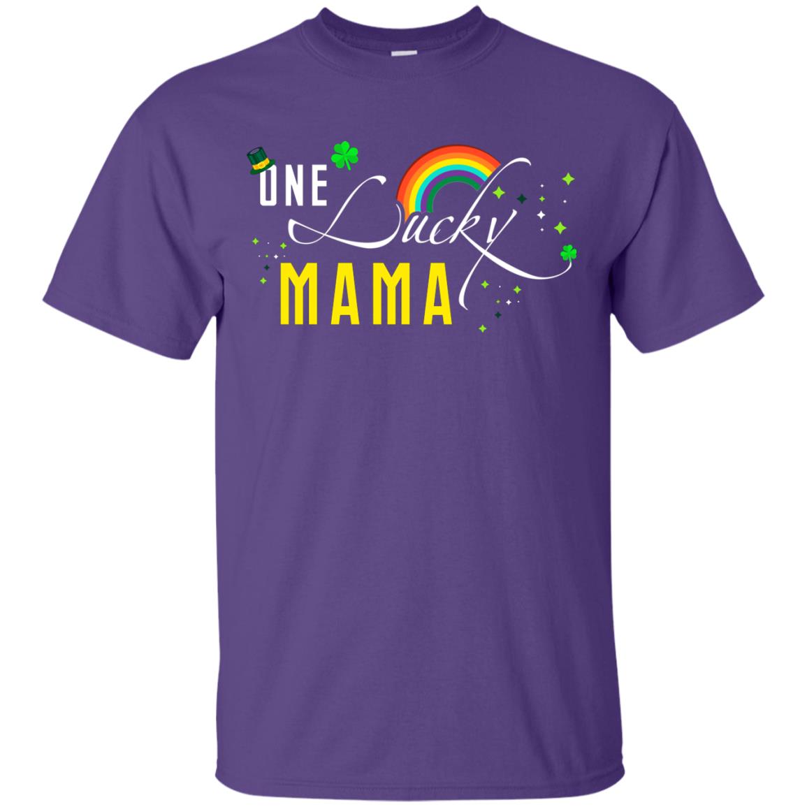 One Lucky Mama St. Patrick_s Day T-shirt Purple
