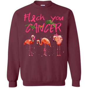 Flock You Cancer Breast Cancer Awareness Gift ShirtG180 Gildan Crewneck Pullover Sweatshirt 8 oz.