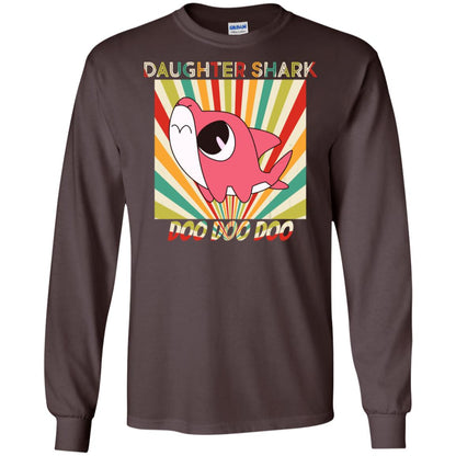 Daughter Shark Doo Doo Doo Family Shark Gift Shirt Dark Chocolate