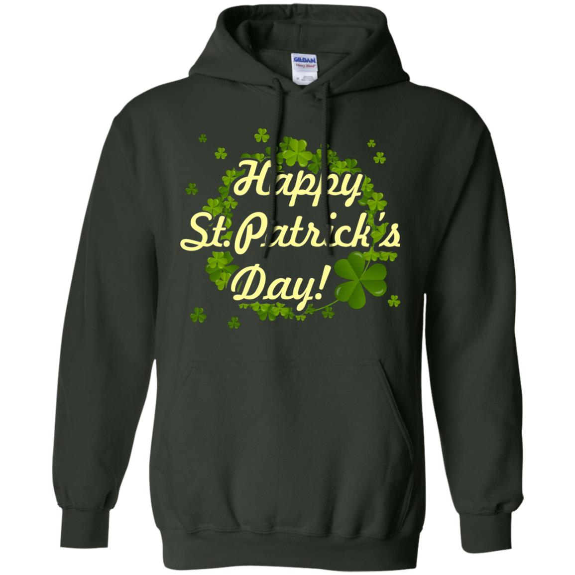 Happy St.patricks Day Shamrocks T-shirt Forest Green