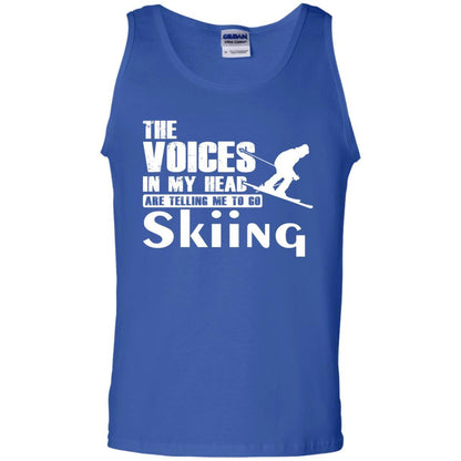 Skiing Lovers T-shirt The Voices In My Head Are Telling Me To Go Skiing Royal