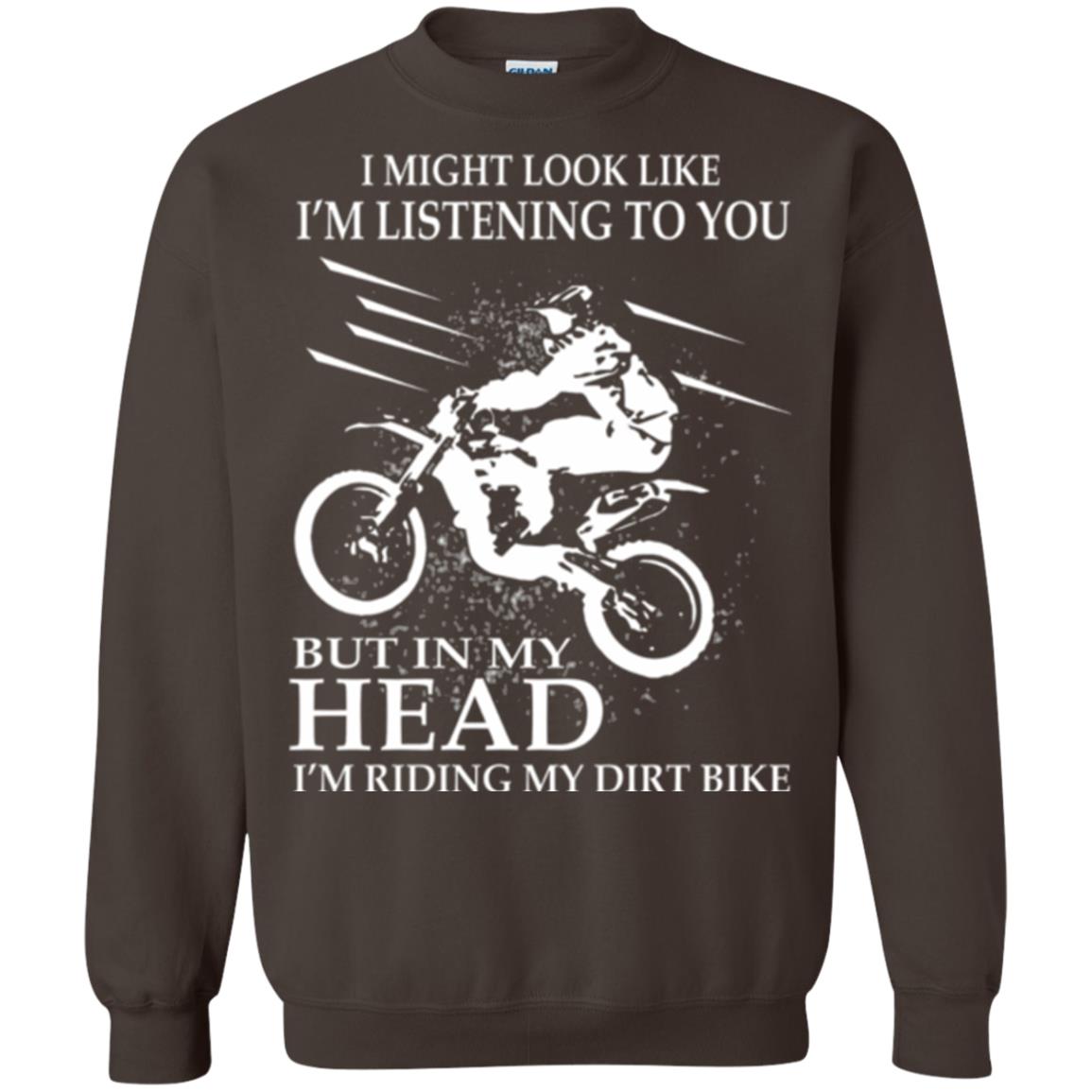 Funny Motocross T-shirt I_m Riding My Dirt Bike Dark Chocolate