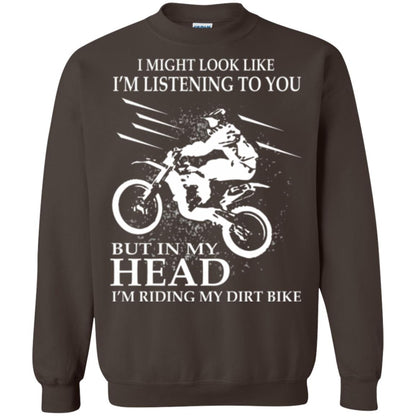 Funny Motocross T-shirt I_m Riding My Dirt Bike Dark Chocolate