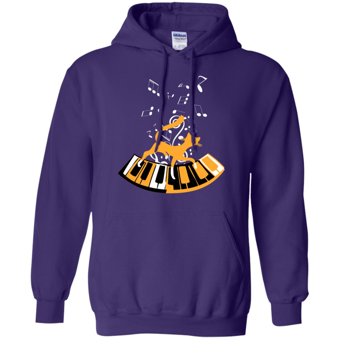 Cat Plays Piano Shirt For Mens Womens Purple