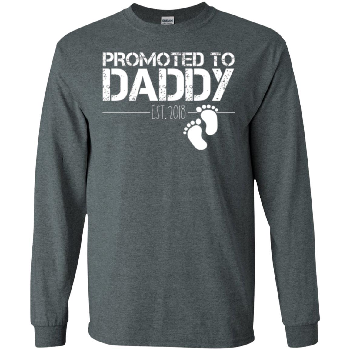 Daddy T-shirt Promoted To Daddy Est 2018 Dark Heather