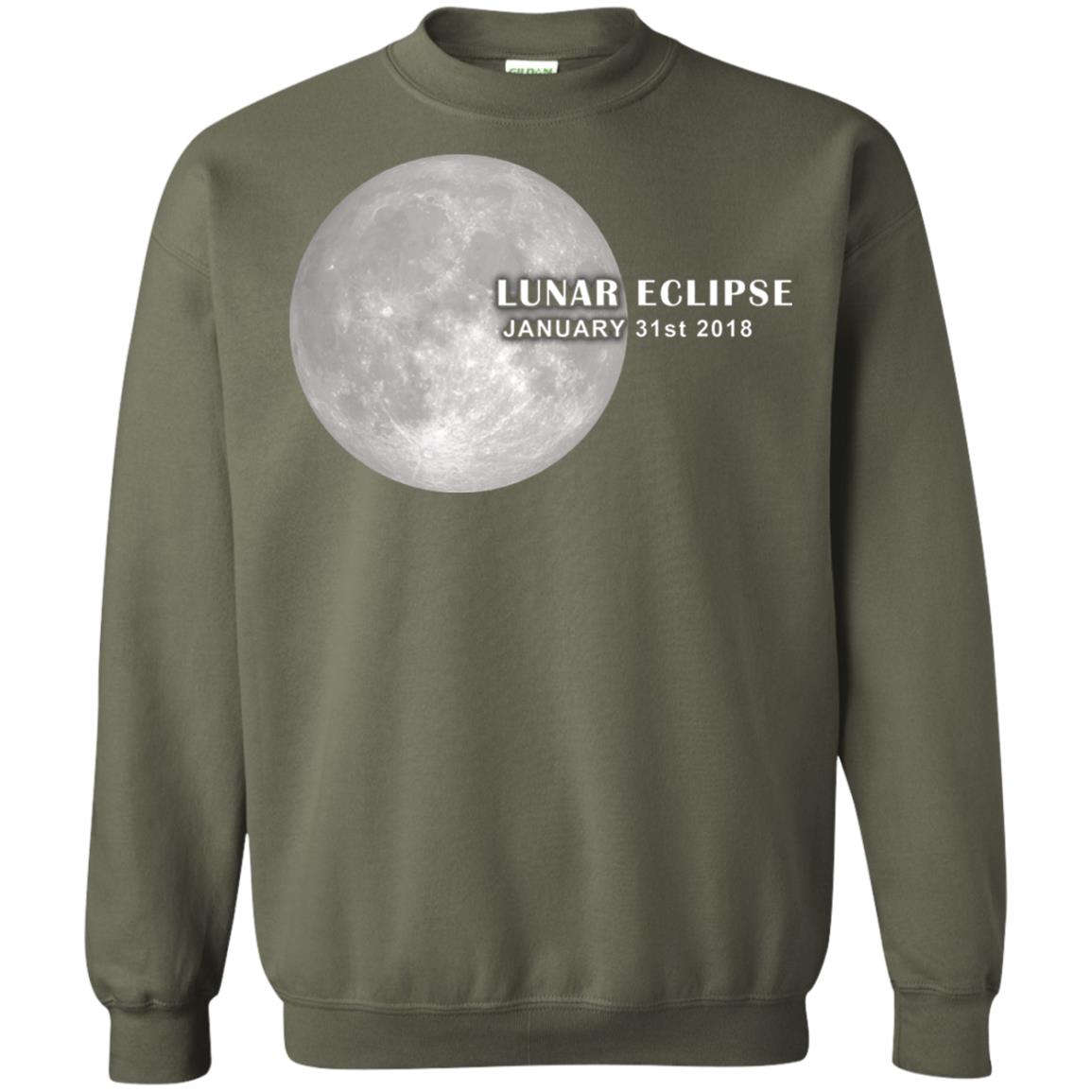Eclipse January 31st 2018 Total Lunar Eclipse Shirts Military Green