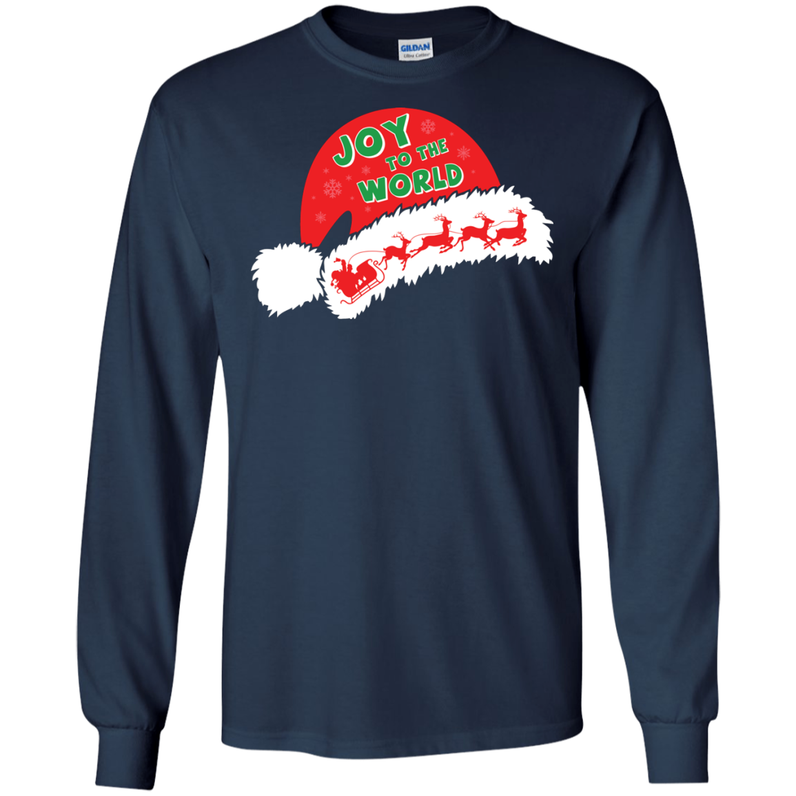 Christmas T-shirt Joy To The World Navy