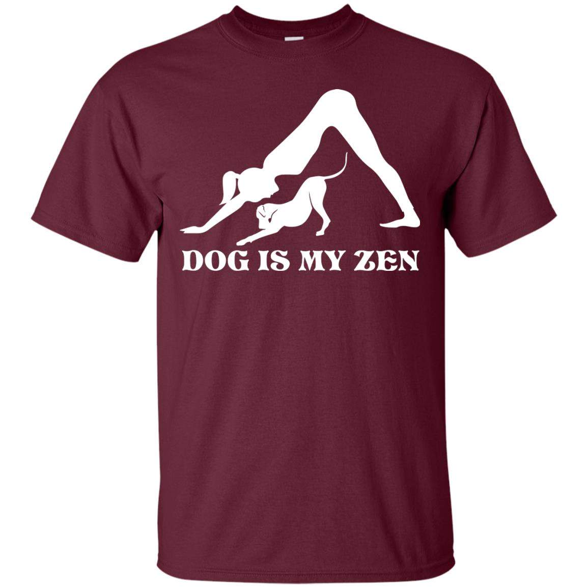 Yoga Dog T-shirt Dog Is My Zen Maroon