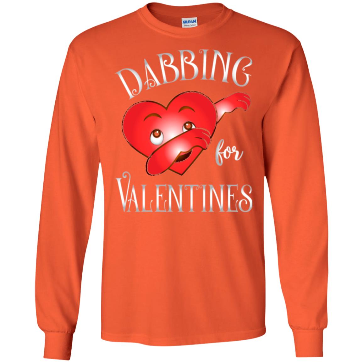Valentines Day T-shirt Dabbing Heart T-shirt Orange