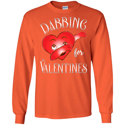 Valentines Day T-shirt Dabbing Heart T-shirt Orange