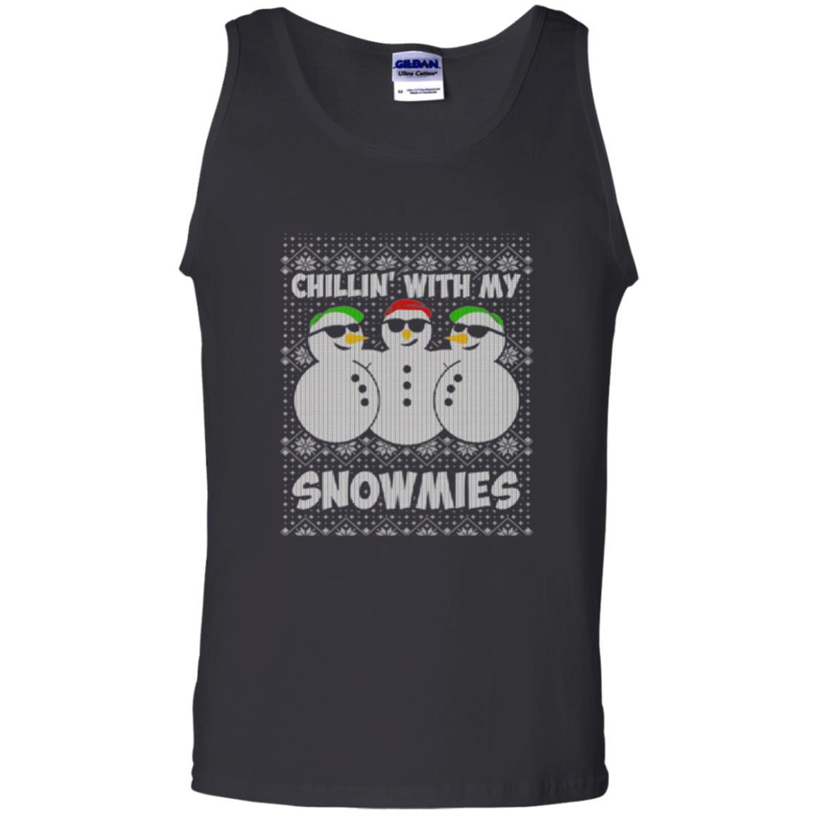 Christmas T-shirt Chillin With My Snowmies Black