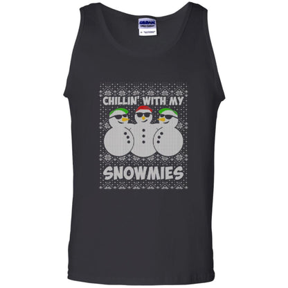 Christmas T-shirt Chillin With My Snowmies Black