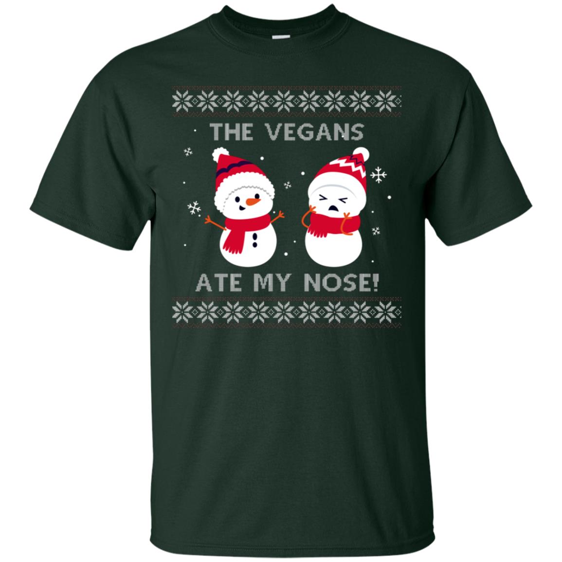 The Vegans Ate My Nose Funny Snowman Saying X-mas Gift Shirt Forest