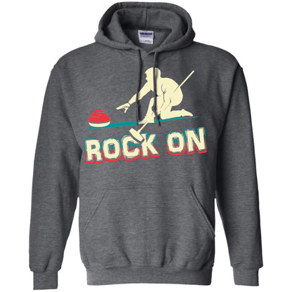 Curling Winter Lover T-shirt Rock On Curling Winter Sports Dark Heather