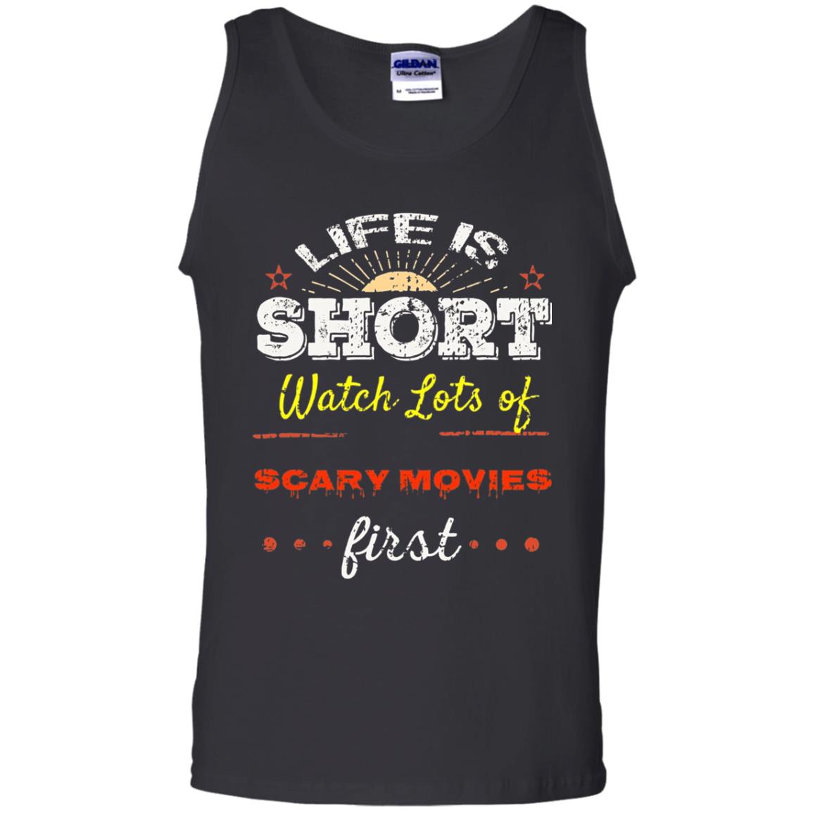 Horror Movie T-shirt Life Is Short Watch Scary Movies First Black