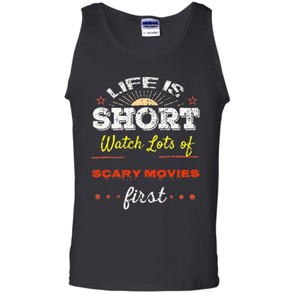 Horror Movie T-shirt Life Is Short Watch Scary Movies First Black