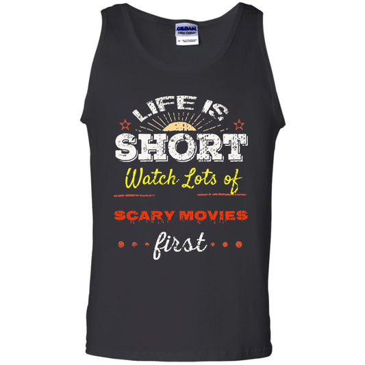 Horror Movie T-shirt Life Is Short Watch Scary Movies First Black