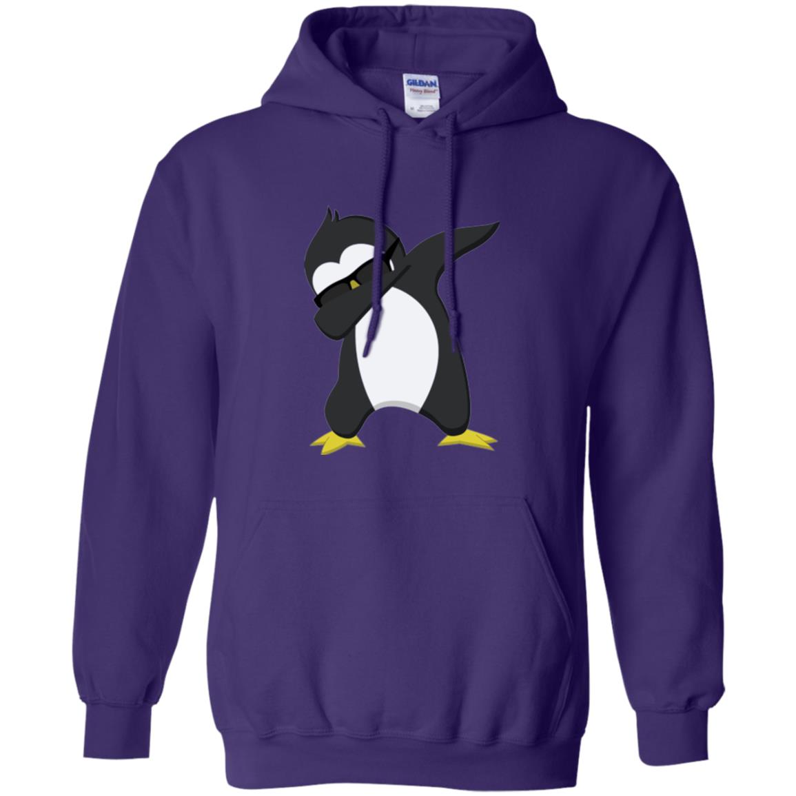 Chirstmas T-shirt Dabbing Penguin Purple