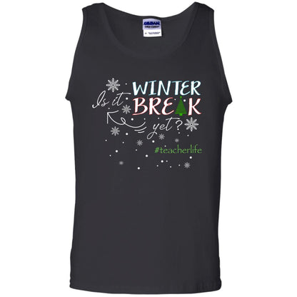 Is It Winter Break Yet X-mas Gift Shirt For Teacher Black
