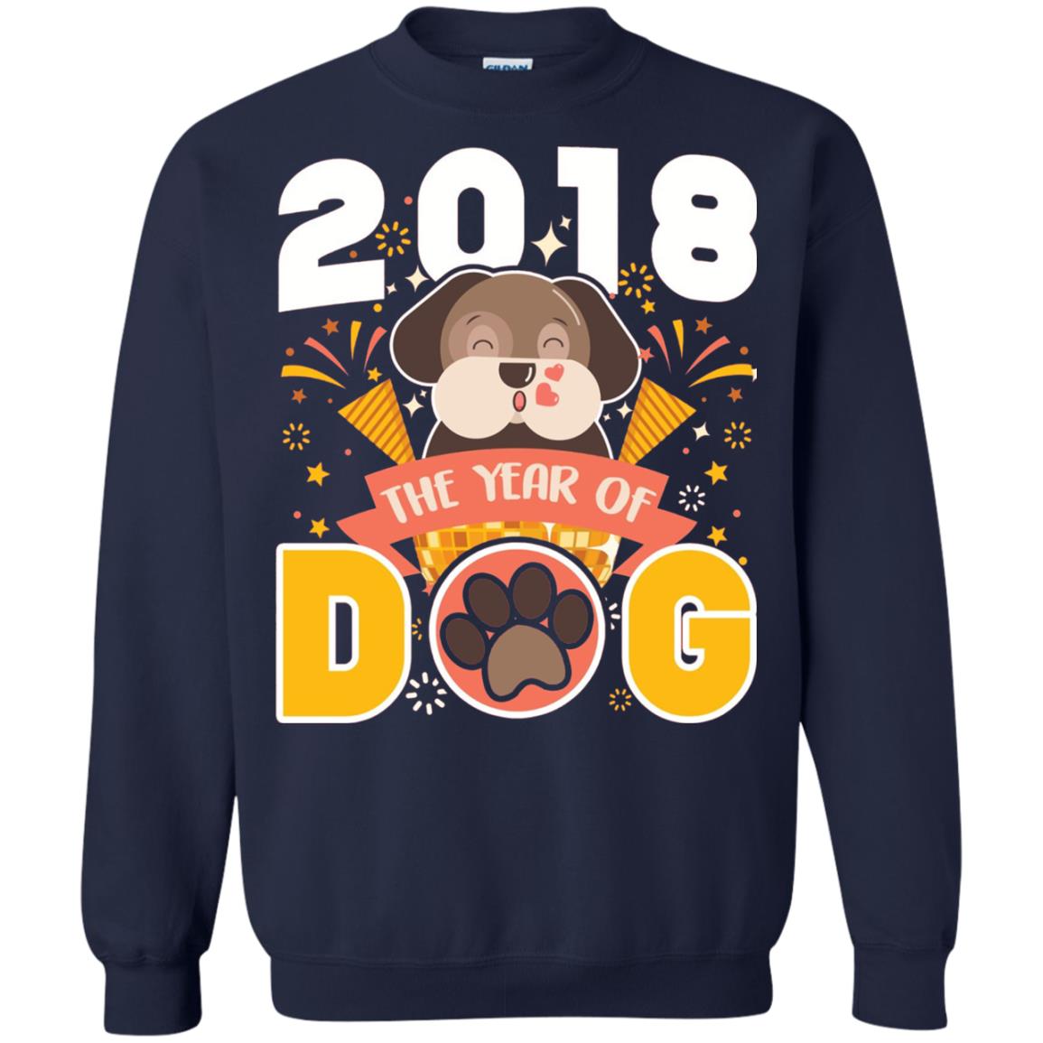 Funny Chinese New Year T-shirt 2018 The Year Of Dog Navy