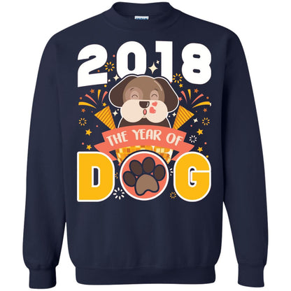 Funny Chinese New Year T-shirt 2018 The Year Of Dog Navy