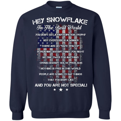Hey Snowflake In The Real World You Don't Get A Participation Trophy Military T-shirt Navy