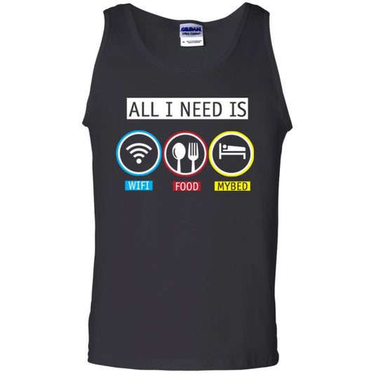 All I Need Is Wifi Food My Bed T-shirt Black