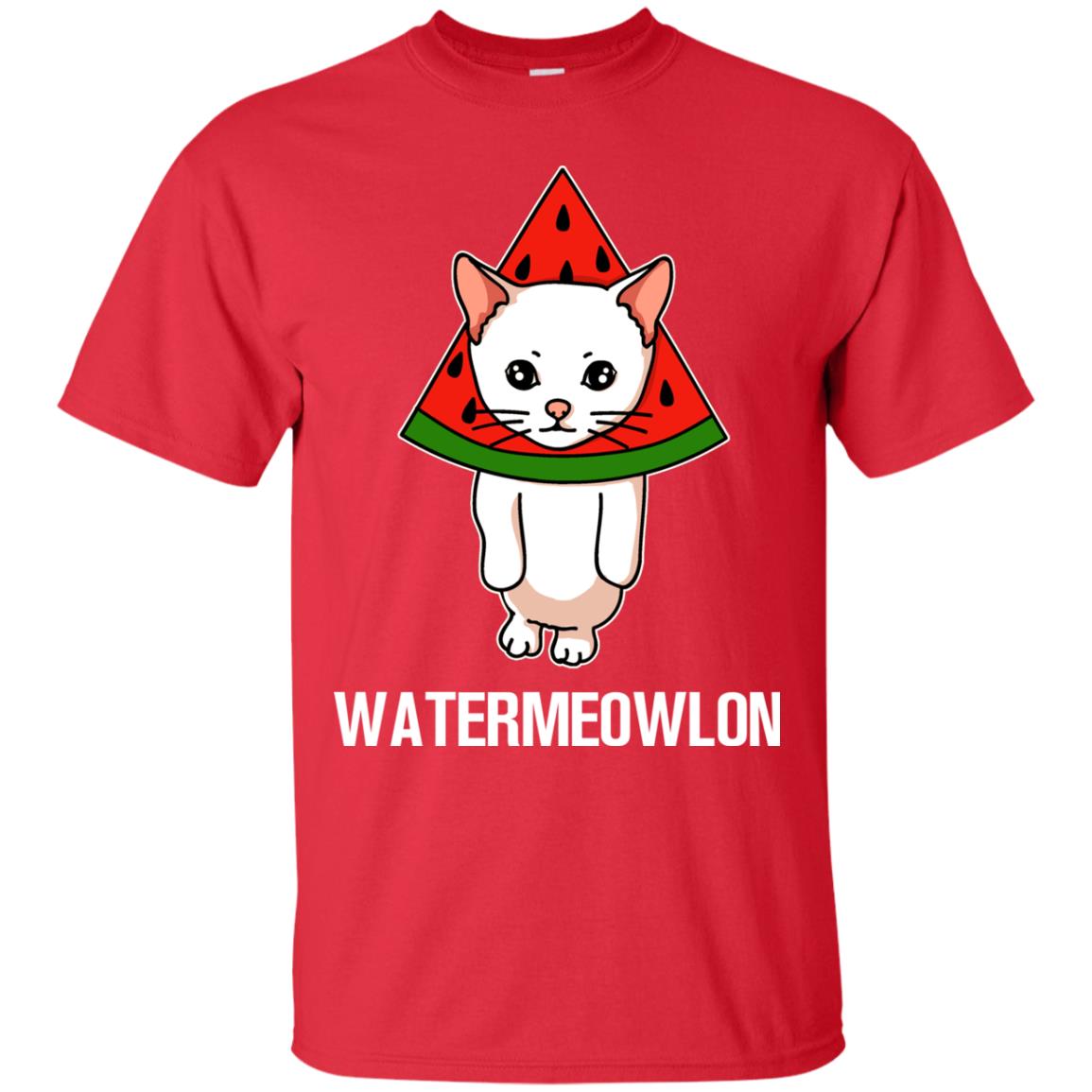 Watermeowlon Funny Summer Melon Fruit Shirt Red