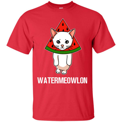 Watermeowlon Funny Summer Melon Fruit Shirt Red