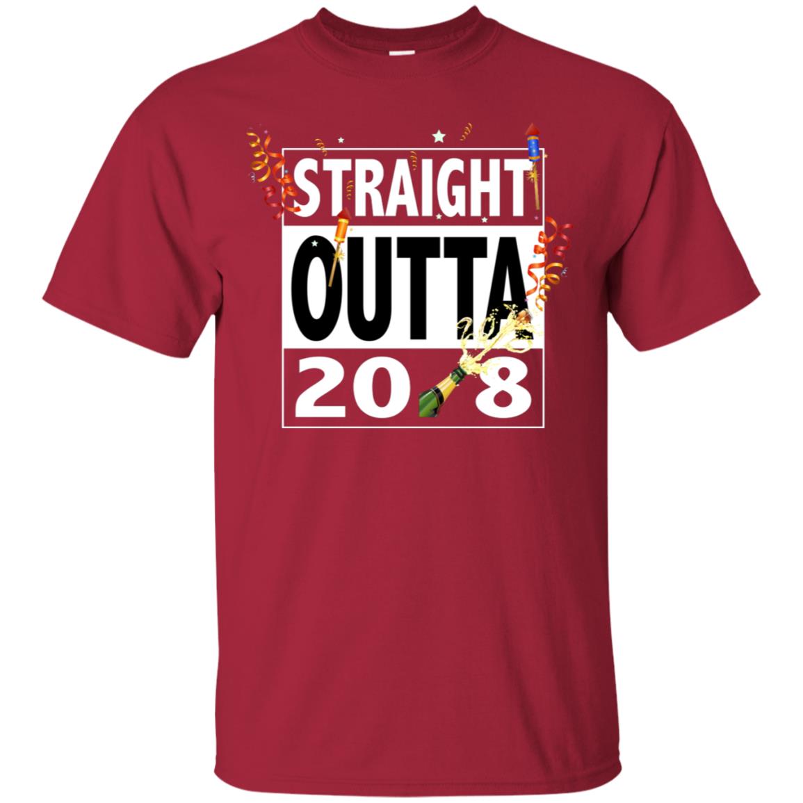 Straight Outta 2018 New Year 2019 Gift Shirt Cardinal