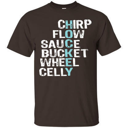 Eat Sleep Hockey Flow Celly Sauce Bucket Flow Wheel Shirt Dark Chocolate