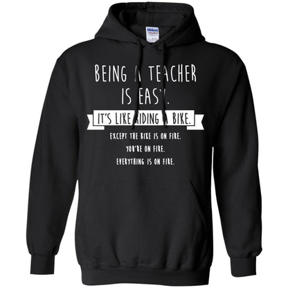 Being A Teacher Is Easy Funny Sarcastic T-shirt Black