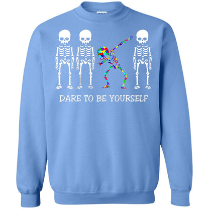 Dare To Be Yourself Autism Awareness T-shirt Carolina Blue