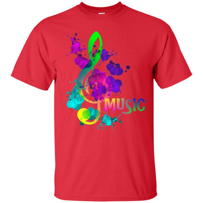 Funky Colorful Music Treble Clef Musican T-shirt Red