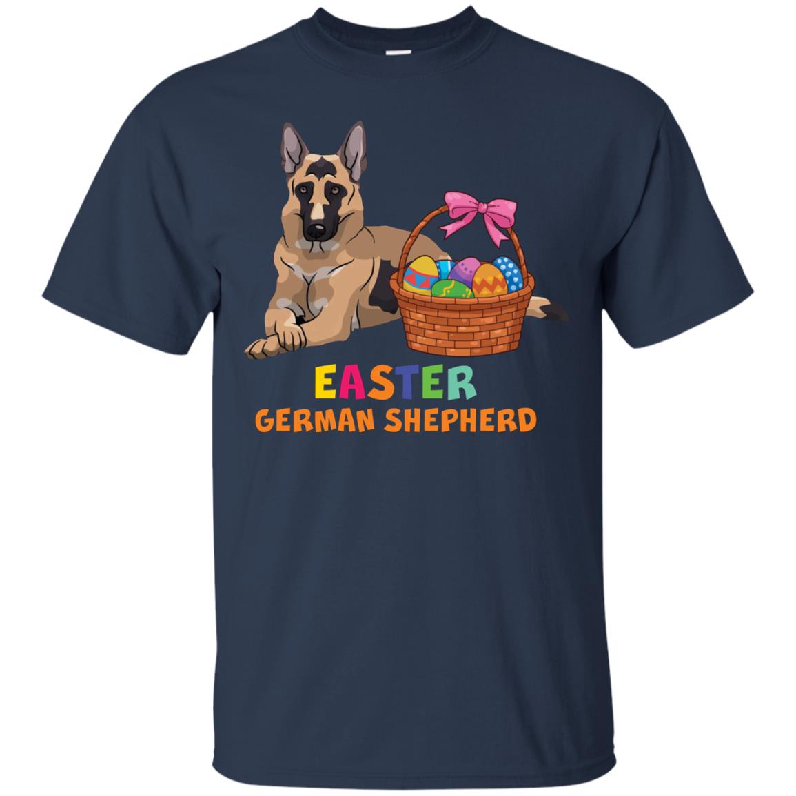 Easter German Shepherd Dog Lover T-shirt For Easter Navy