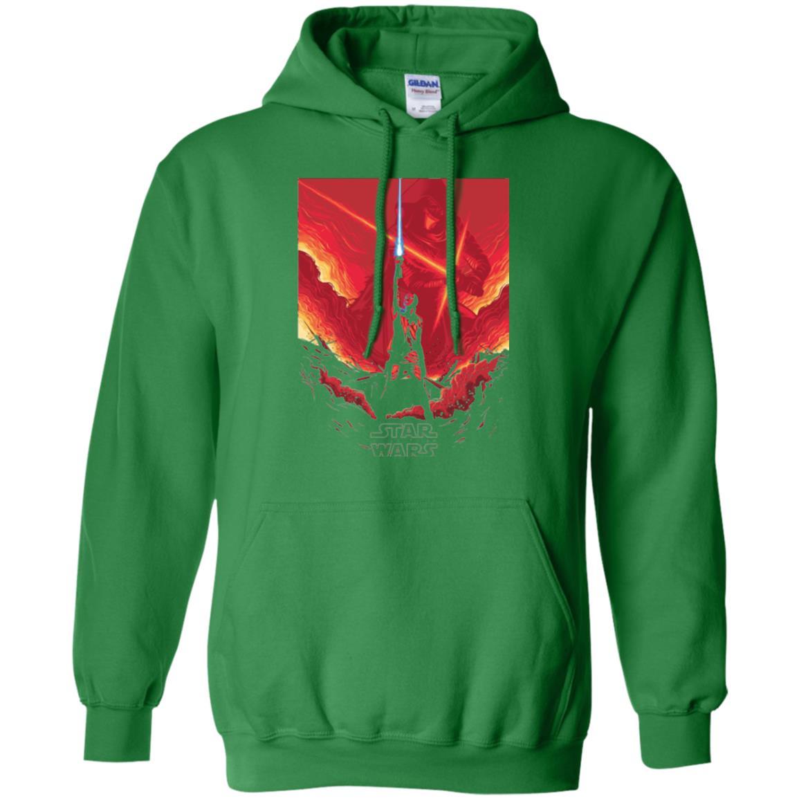 Film T-shirt Star Wars Last Jedi Rey Saber Reach Red Poster Irish Green