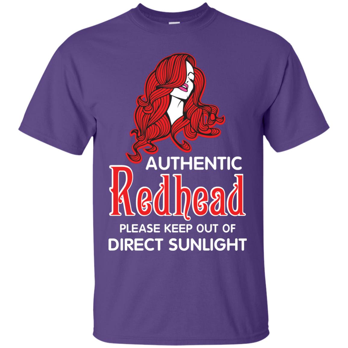 Authentic Redhead Please Keep Out Of Direct Sunlight Cool Redhead Gift Shirt For Girls Purple