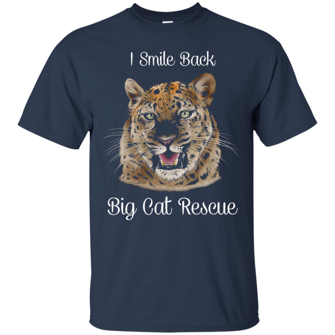 I Smile Back Big Cat Recuse Shirt Navy