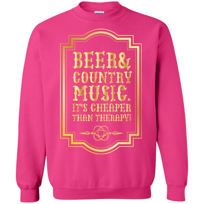 Beer Country Music Its Cheaper Than Therapy Beer Lover Shirt Heliconia