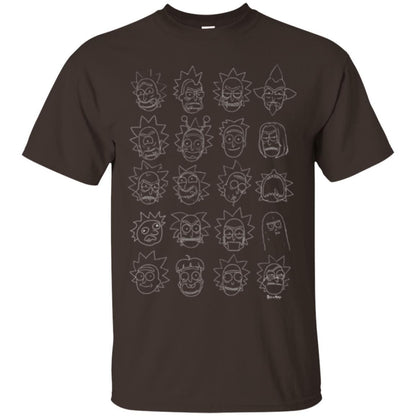 Movie T-Shirt The Many Faces Of Rick Dark Chocolate