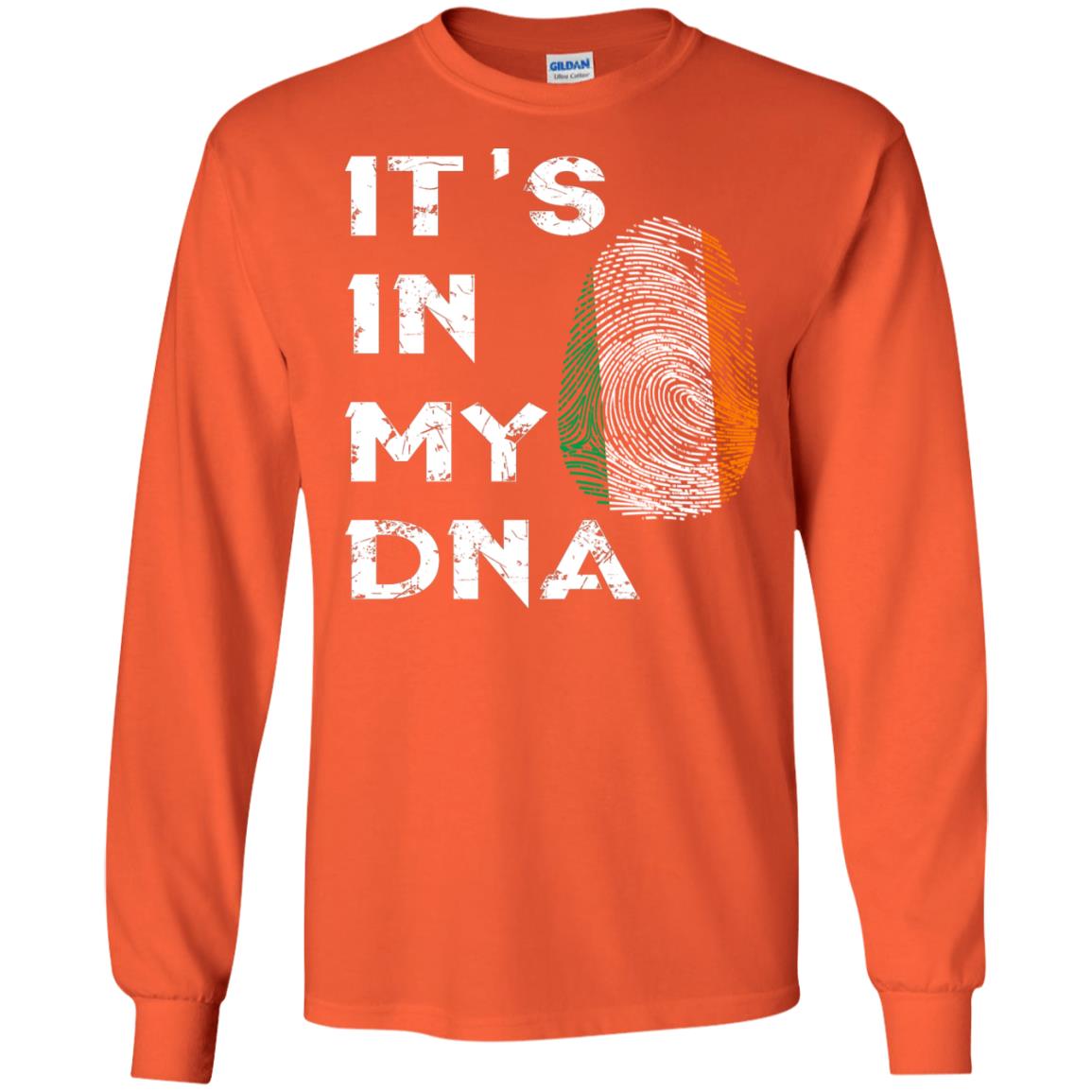 It's In My Dna Fingerprint Irish Ireland Gift Shirt Orange