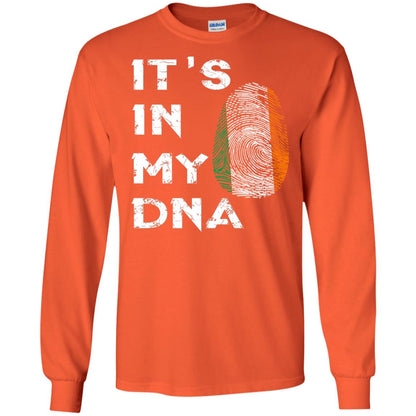 It's In My Dna Fingerprint Irish Ireland Gift Shirt Orange
