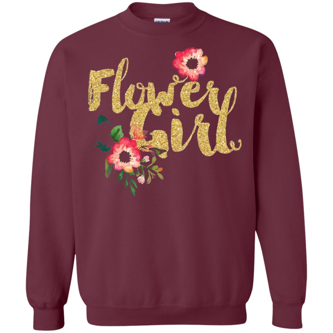 Flower Girl Bridesmaid Wedding Reception T-shirt Maroon