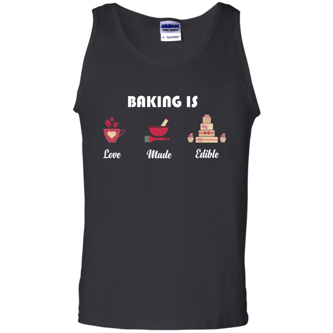 Baker T-shirt Baking Is Love Made Edible Black