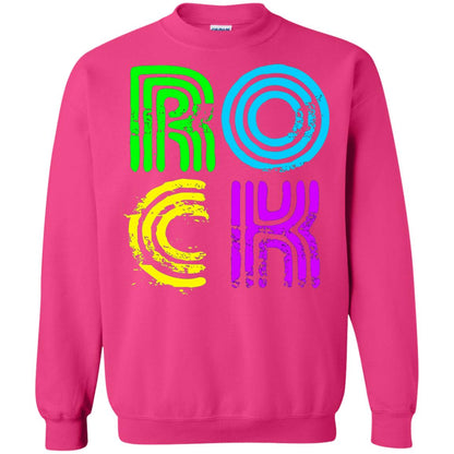 Bright Neon Colours Rock 80_s Retro Theme T-shirt Heliconia