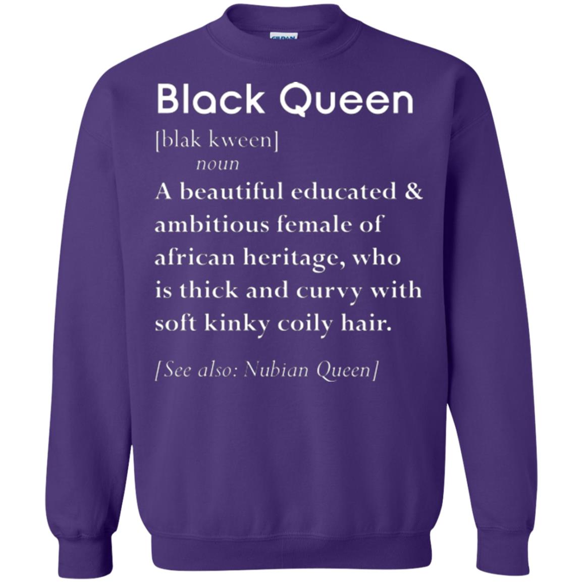 Nubian Queen T-shirt Black Queen Definition Purple