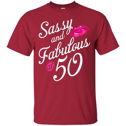 50th Birthday T-shirt Sassy And Fabulous At 50 Cardinal