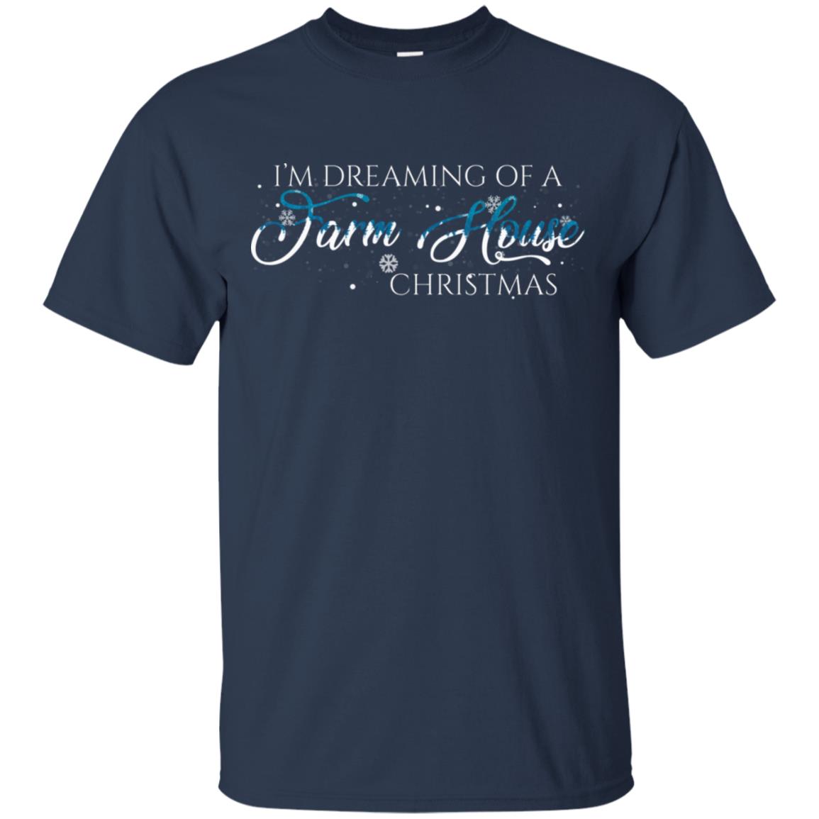 I'm Dreaming Of A Farm House Christmas X-mas Gift Shirt Navy