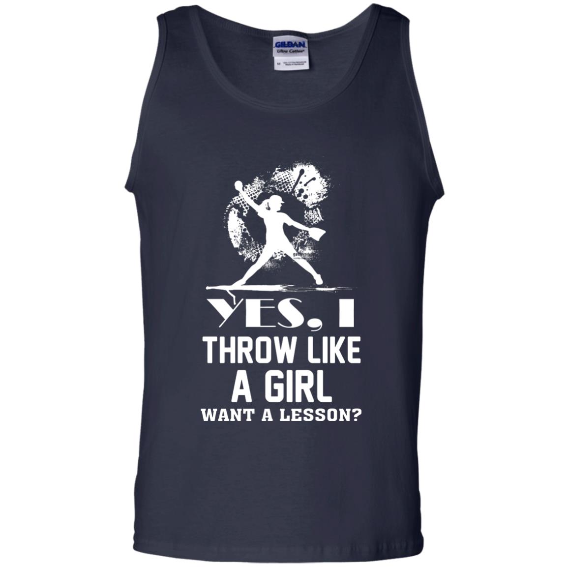 Yes, I Throw Like A Girl Want A Lesson Basebal T-shirt Navy