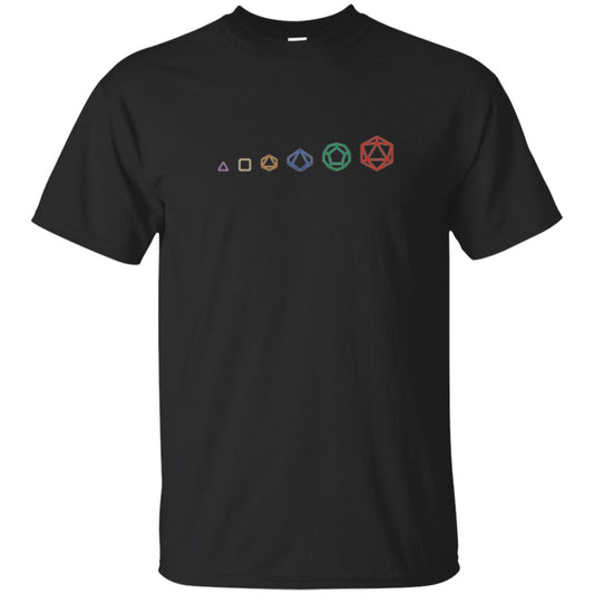 D20 Dice Evolution Role Playing T-shirt Black